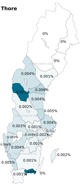 Swedish Regional Distribution for Thore (m)